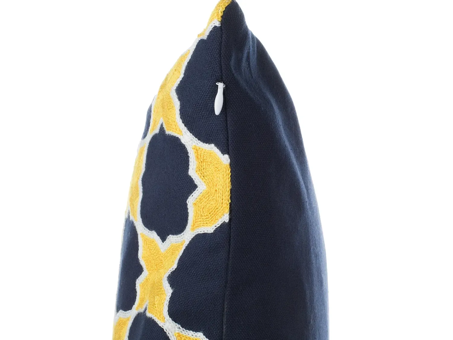 Clearance Beliani Set di 2 cuscini MUSCARI Cotone 45 x 45 cm Giallo Blu Trama Ikat Bianco Blu Giallo Multicolore