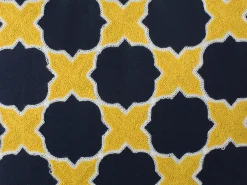Clearance Beliani Set di 2 cuscini MUSCARI Cotone 45 x 45 cm Giallo Blu Trama Ikat Bianco Blu Giallo Multicolore