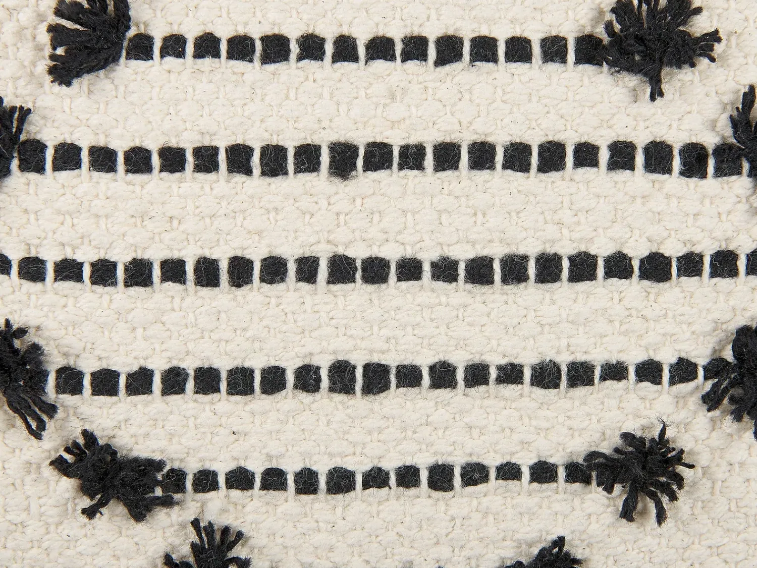 Online Beliani Set di 2 cuscini MYRTUS Cotone 45 x 45 cm Beige Trama geometrica Beige Nero