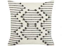 Online Beliani Set di 2 cuscini MYRTUS Cotone 45 x 45 cm Beige Trama geometrica Beige Nero