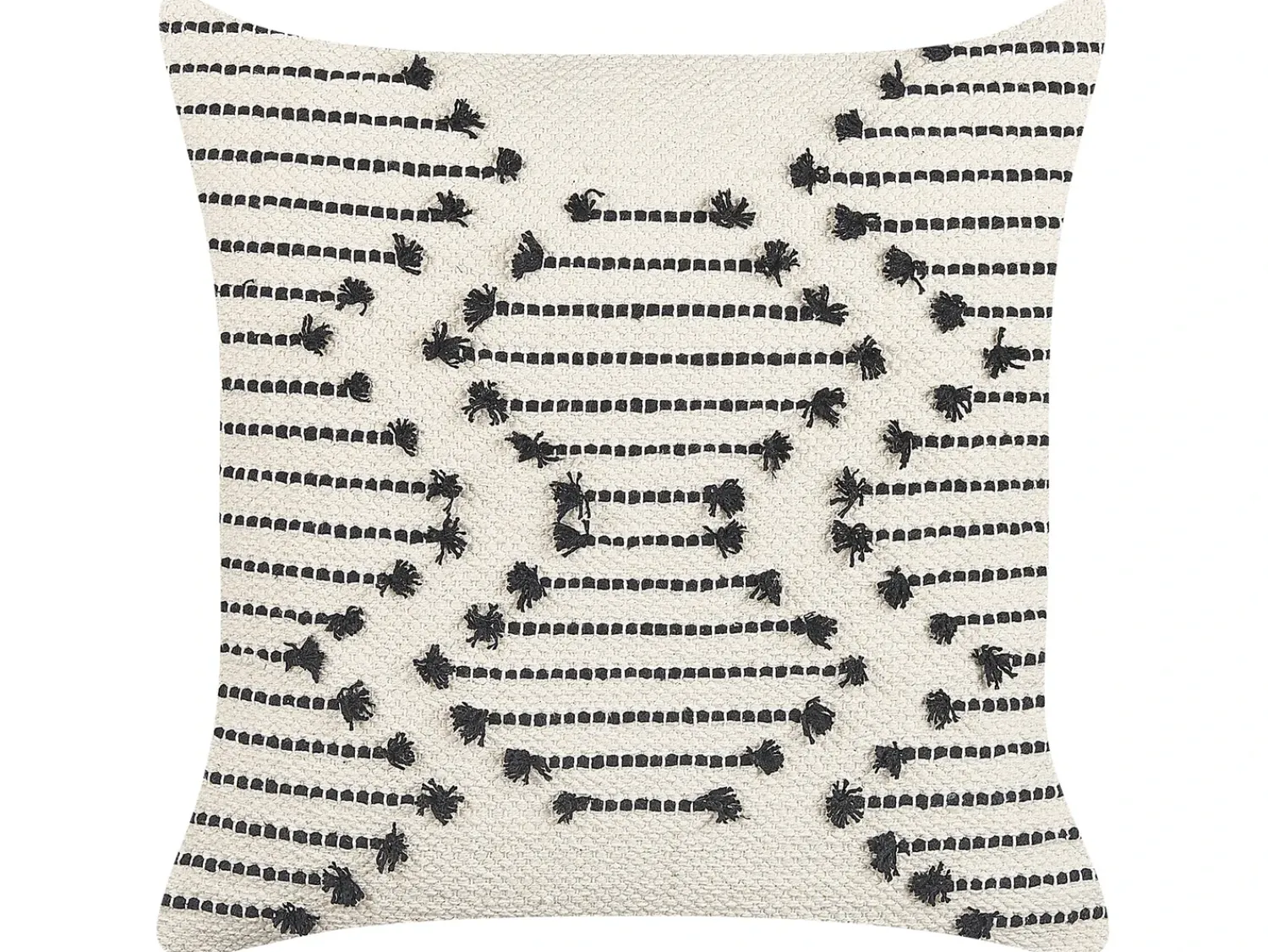 Online Beliani Set di 2 cuscini MYRTUS Cotone 45 x 45 cm Beige Trama geometrica Beige Nero