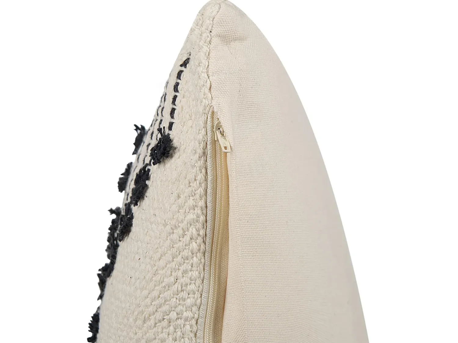 Online Beliani Set di 2 cuscini MYRTUS Cotone 45 x 45 cm Beige Trama geometrica Beige Nero