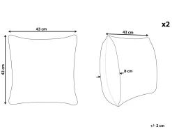 Best Beliani Set di 2 cuscini NARCISSUS Velluto 43 x 43 cm Trama geometrica Verde