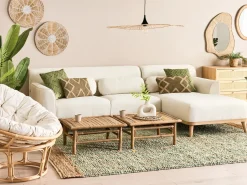 Best Beliani Set di 2 cuscini NARCISSUS Velluto 43 x 43 cm Trama geometrica Verde