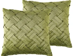 Best Beliani Set di 2 cuscini NARCISSUS Velluto 43 x 43 cm Trama geometrica Verde