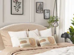 Clearance Beliani Set di 2 cuscini NASTURTIUM 30 x 50 cm Beige Trama geometrica Beige Grigio Marrone Multicolore