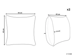 Outlet Beliani Set di 2 cuscini NOLANA 45 x 45 cm Tinta unita Grigio