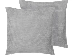 Outlet Beliani Set di 2 cuscini NOLANA 45 x 45 cm Tinta unita Grigio