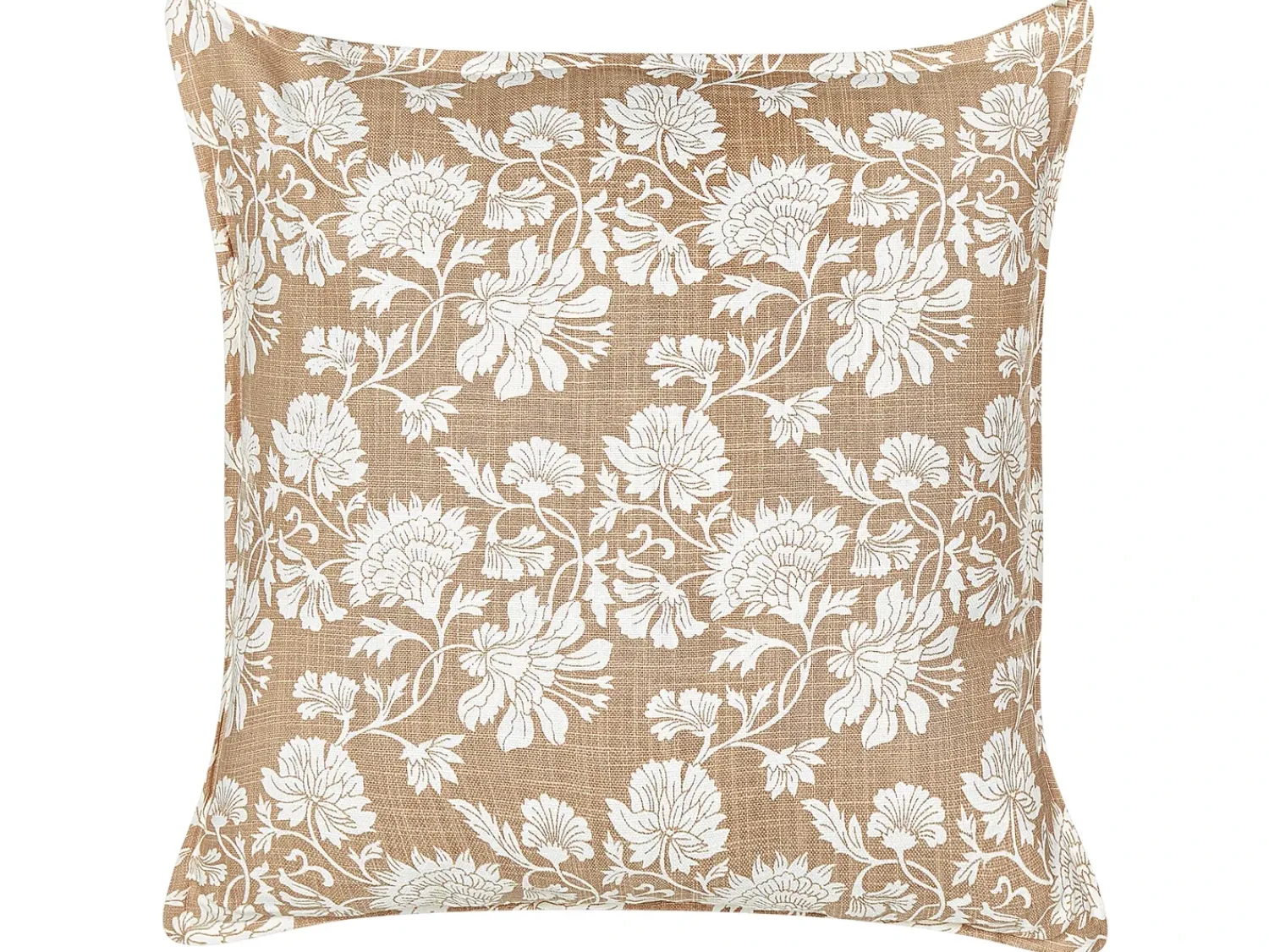 Best Beliani Set di 2 cuscini NOTELEA Cotone 45 x 45 cm Beige Trama floreale Beige Bianco