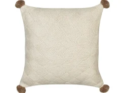 Beliani Set di 2 cuscini OBERONIA Cotone 45 x 45 cm Beige Tinta unita Beige Marrone