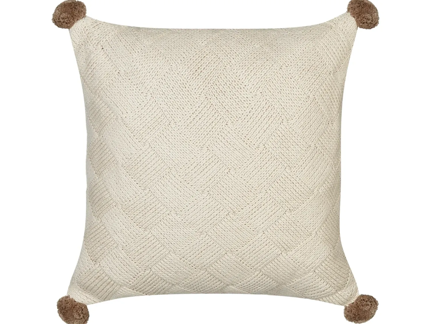 Beliani Set di 2 cuscini OBERONIA Cotone 45 x 45 cm Beige Tinta unita Beige Marrone