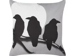 Best Beliani Set di 2 cuscini ORADEA Velluto 45 x 45 cm Grigio Trama animale Bianco Grigio Nero