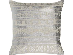 Online Beliani Set di 2 cuscini OUJDA Cotone 50 x 50 cm Trama geometrica Argento