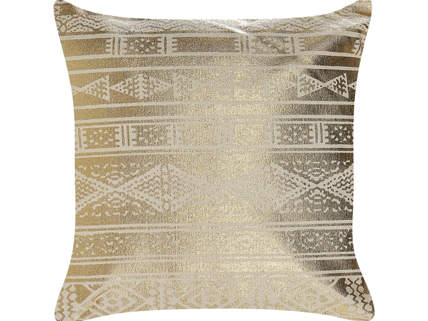 Outlet Beliani Set di 2 cuscini OUJDA Cotone 50 x 50 cm Trama geometrica Oro