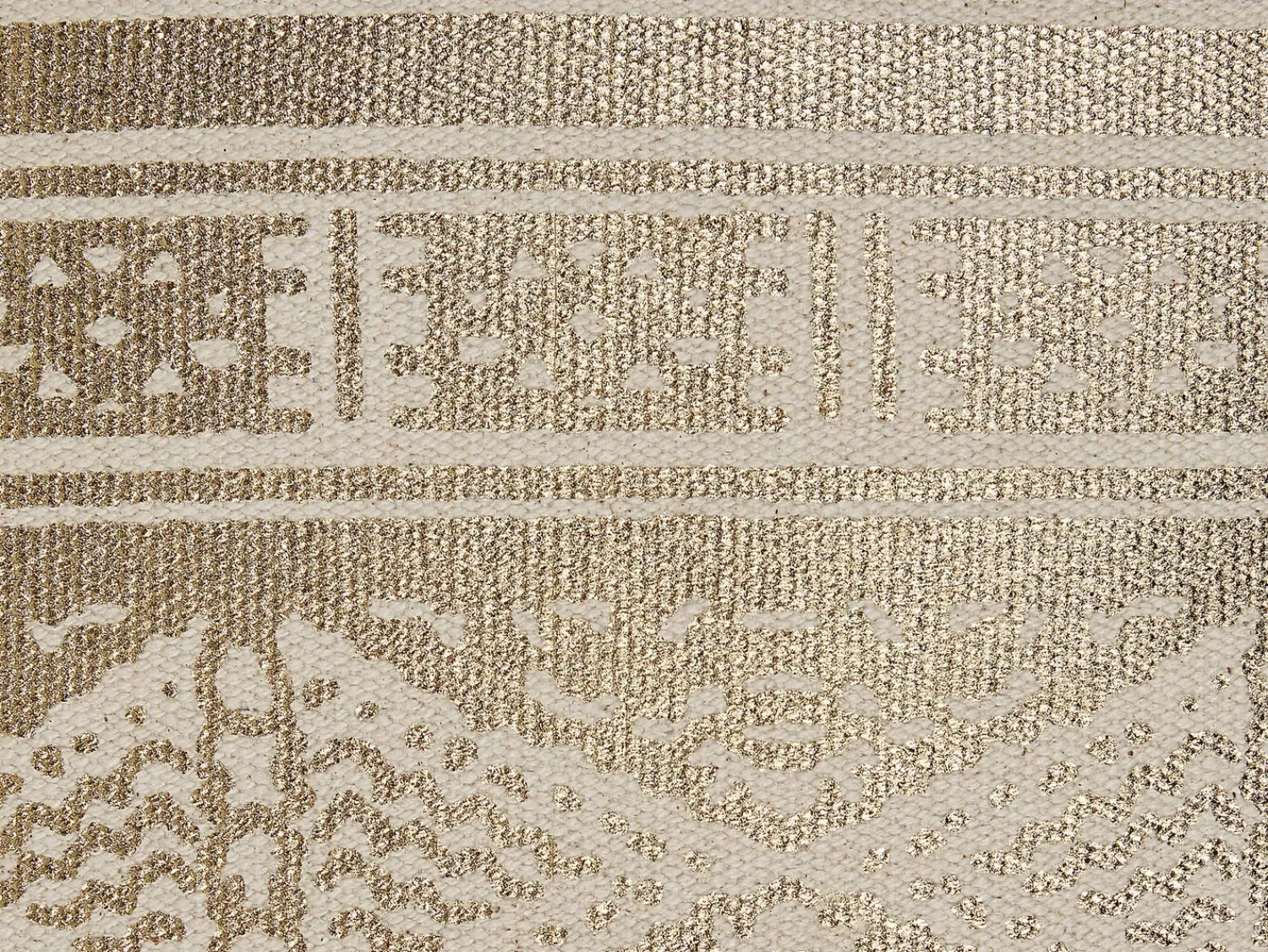 Outlet Beliani Set di 2 cuscini OUJDA Cotone 50 x 50 cm Trama geometrica Oro