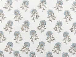 Online Beliani Set di 2 cuscini PALLIDA Cotone 45 x 45 cm Blu Trama floreale Bianco Blu Grigio