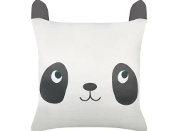 Outlet Beliani Set di 2 cuscini PANDAPAW Cotone 45 x 45 cm Bianco Bianco Nero