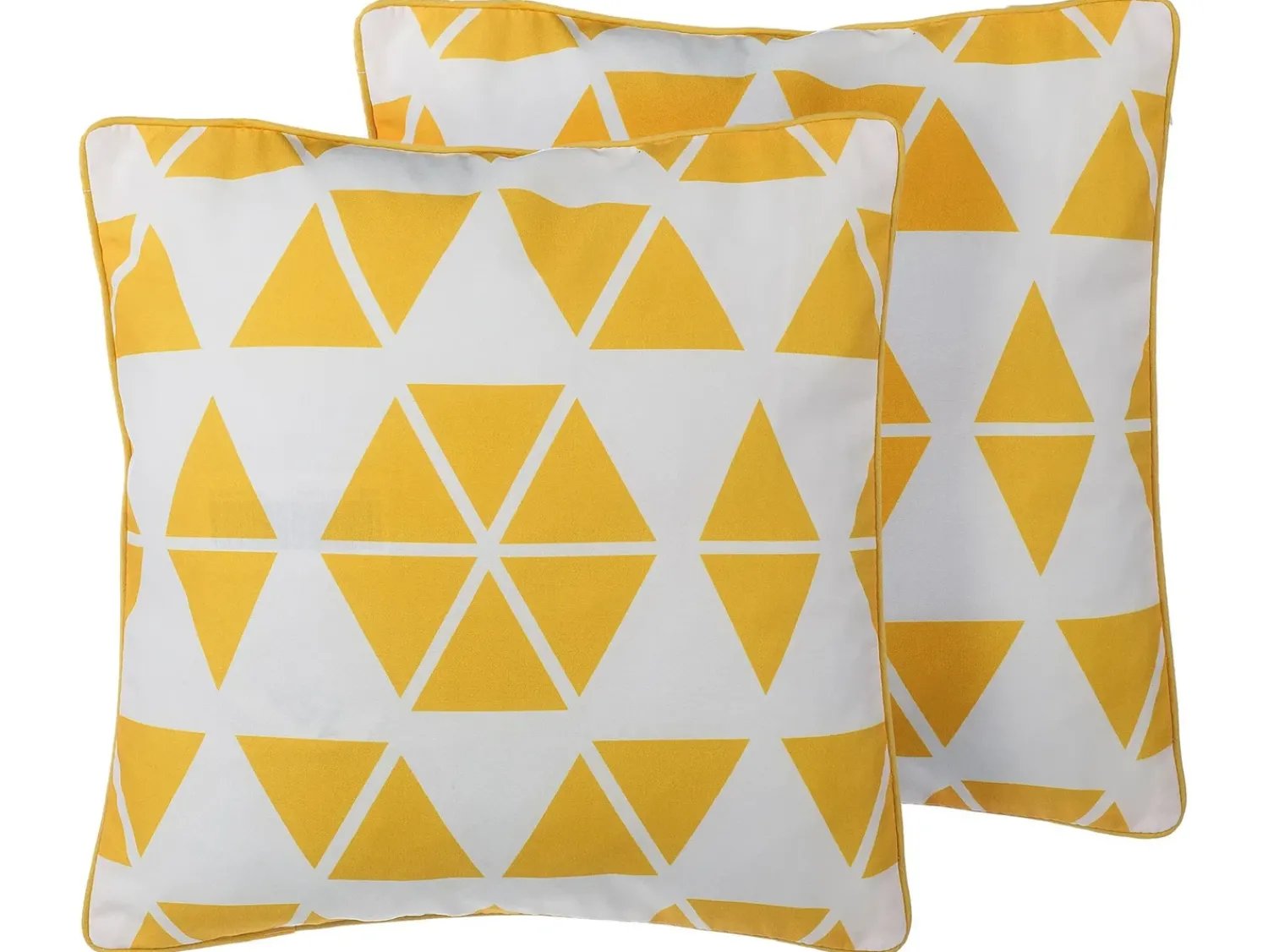 Sale Beliani Set di 2 cuscini PANSY 45 x 45 cm Giallo Trama geometrica Bianco Giallo