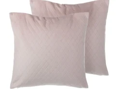 New Beliani Set di 2 cuscini PASQUE Velluto 45 x 45 cm Tinta unita Rosa