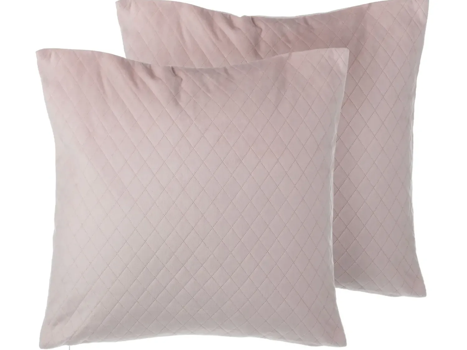 New Beliani Set di 2 cuscini PASQUE Velluto 45 x 45 cm Tinta unita Rosa