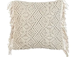 Beliani Set di 2 cuscini PATTAN Cotone 45 x 45 cm Trama geometrica Beige