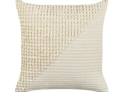 Online Beliani Set di 2 cuscini PELLAEA Cotone 45 x 45 cm chiaro Trama geometrica Beige