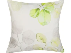 Beliani Set di 2 cuscini PEPEROMIA Cotone 45 x 45 cm Bianco Trama di piante Bianco Grigio Verde