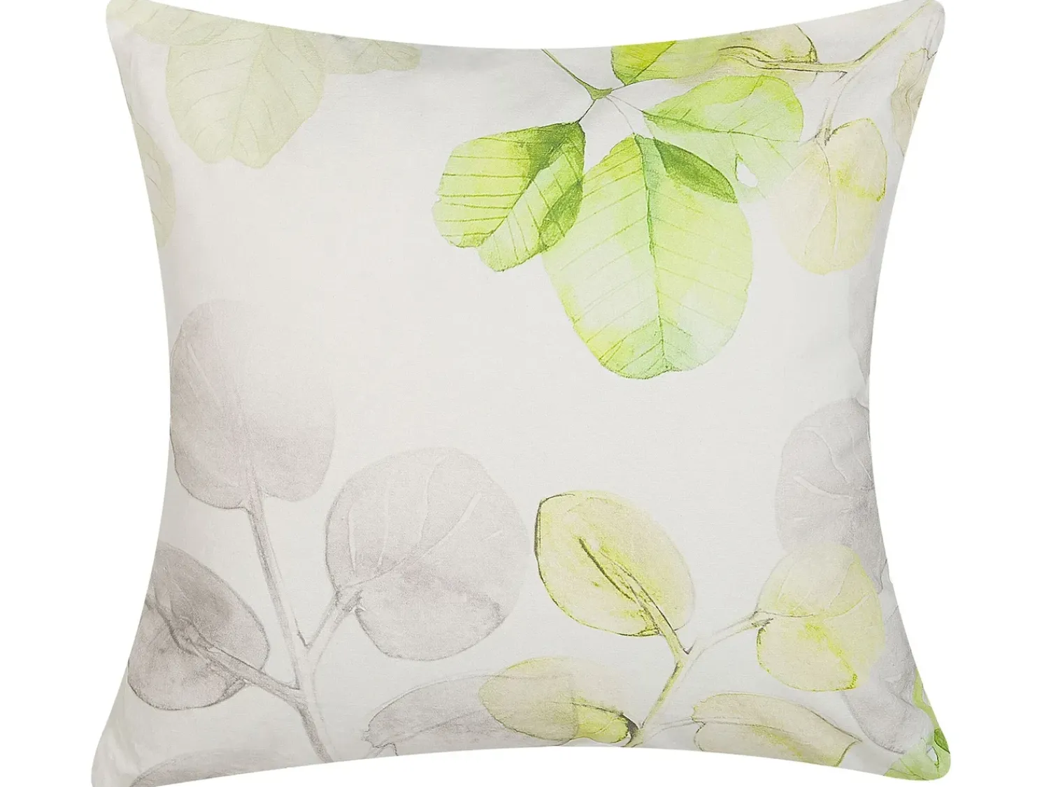 Beliani Set di 2 cuscini PEPEROMIA Cotone 45 x 45 cm Bianco Trama di piante Bianco Grigio Verde