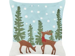 Beliani Set di 2 cuscini PEPPERMINT Cotone 45 x 45 cm Azzurro Bianco Marrone Blu Verde