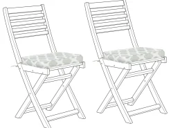 Beliani Set di 2 cuscini per sedie FIJI 29 x 38 cm Verde menta Bianco Verde