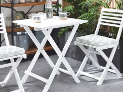 Beliani Set di 2 cuscini per sedie FIJI 29 x 38 cm Verde menta Bianco Verde