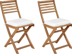New Beliani Set di 2 cuscini per sedie FIJI 29 x 38 cm sporco Bianco
