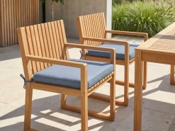 Sale Beliani Set di 8 cuscini per sedie SASSARI 46 x 46 cm Blu