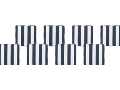 New Beliani Set di 8 cuscini per sedie SASSARI 46 x 46 cm Blu marino Bianco Blu