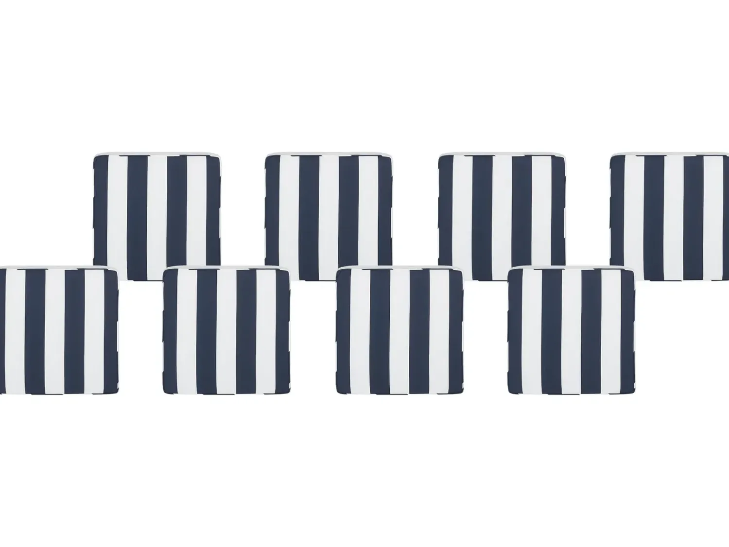 New Beliani Set di 8 cuscini per sedie SASSARI 46 x 46 cm Blu marino Bianco Blu