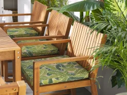 Outlet Beliani Set di 8 cuscini per sedie SASSARI 46 x 46 cm Verde chiaro Beige Verde