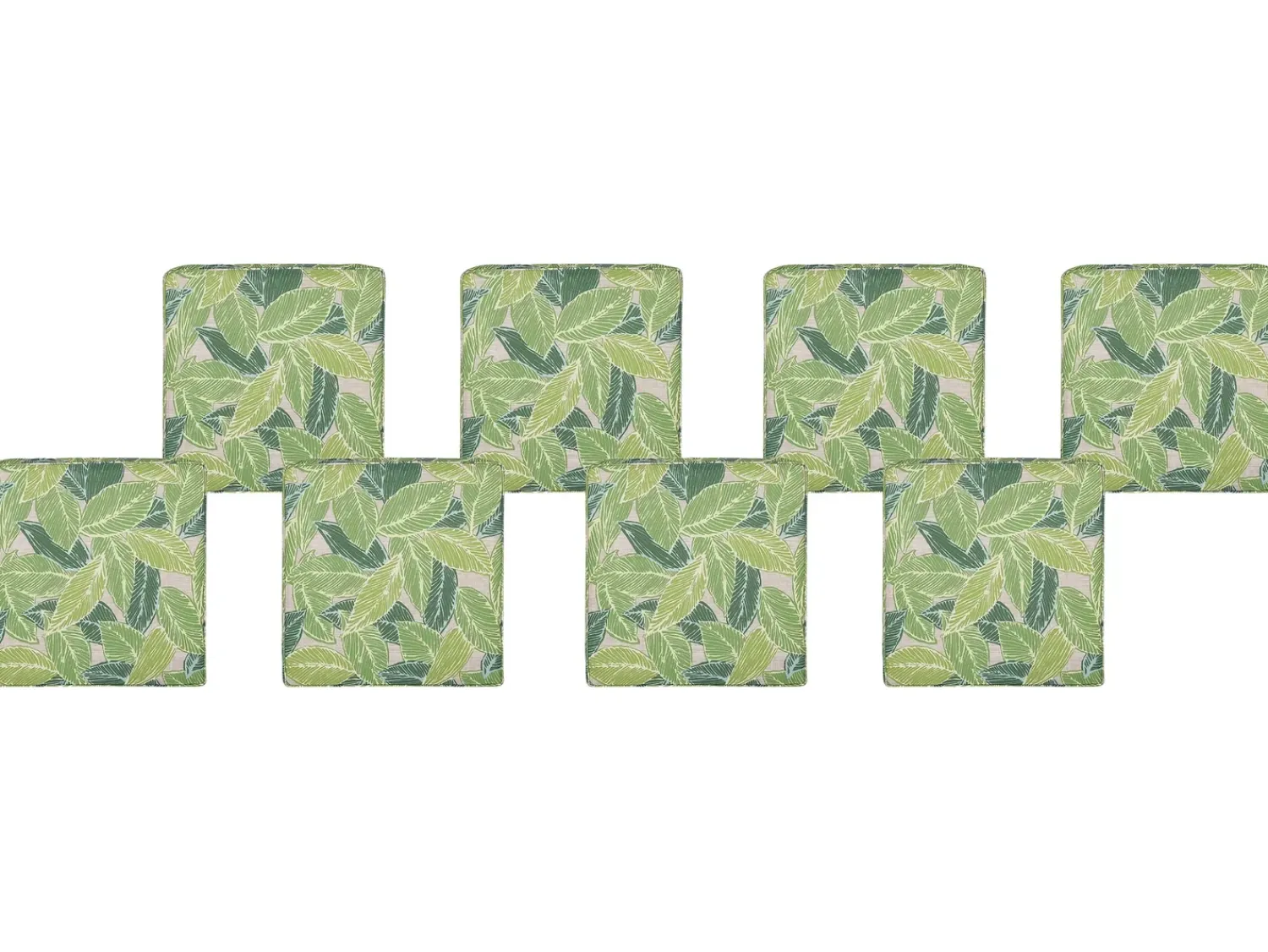 Outlet Beliani Set di 8 cuscini per sedie SASSARI 46 x 46 cm Verde chiaro Beige Verde