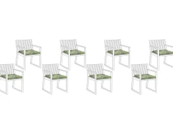 Outlet Beliani Set di 8 cuscini per sedie SASSARI 46 x 46 cm Verde chiaro Beige Verde