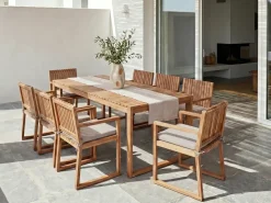 New Beliani Set di 8 cuscini per sedie SASSARI PREMIUM 46 x 46 cm Tortora Beige