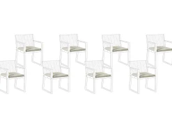 New Beliani Set di 8 cuscini per sedie SASSARI PREMIUM 46 x 46 cm Tortora Beige