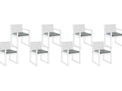 Beliani Set di 8 cuscini per sedie SASSARI PREMIUM 46 x 46 cm melange Grigio