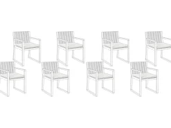 Discount Beliani Set di 8 cuscini per sedie SASSARI PREMIUM 46 x 46 cm sporco Bianco