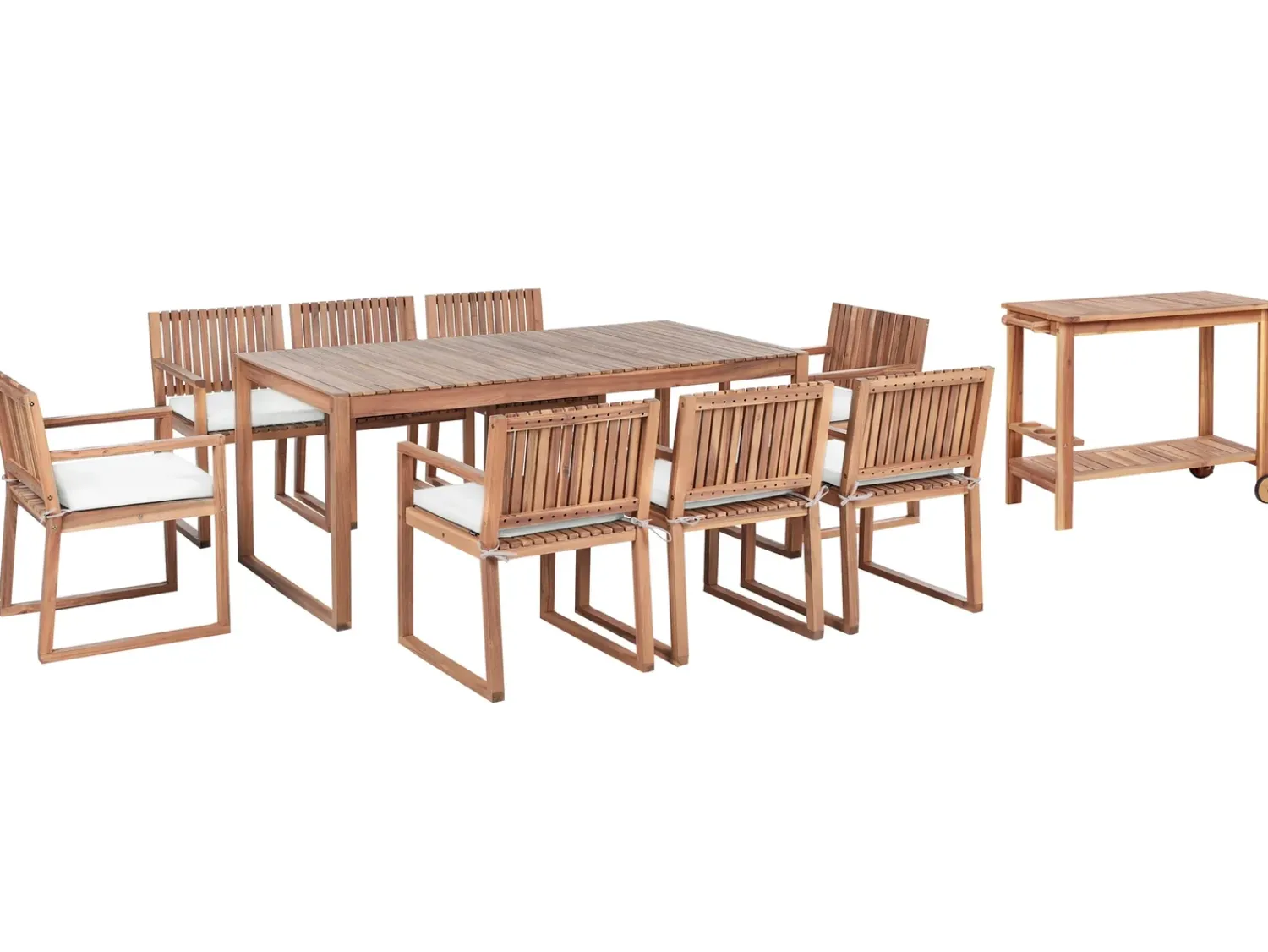 Discount Beliani Set di 8 cuscini per sedie SASSARI PREMIUM 46 x 46 cm sporco Bianco