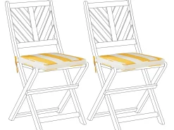 Online Beliani Set di 2 cuscini per sedie TERNI 37 x 34 cm Giallo Bianco Giallo