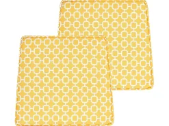 Best Beliani Set di 2 cuscini per sedie TERNI 37 x 34 cm Giallo Bianco Giallo