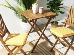 Best Beliani Set di 2 cuscini per sedie TERNI 37 x 34 cm Giallo Bianco Giallo