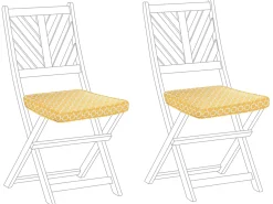 Best Beliani Set di 2 cuscini per sedie TERNI 37 x 34 cm Giallo Bianco Giallo