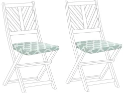Hot Beliani Set di 2 cuscini per sedie TERNI 37 x 34 cm Verde menta Bianco Verde