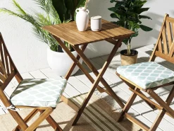 Hot Beliani Set di 2 cuscini per sedie TERNI 37 x 34 cm Verde menta Bianco Verde
