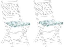 Discount Beliani Set di 2 cuscini per sedie TERNI 37 x 34 cm Azzurro Bianco Blu